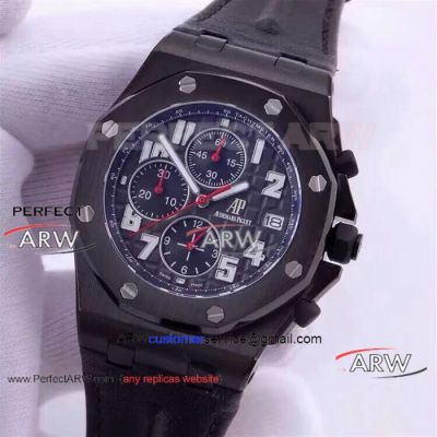 Perfect Replica Audemars Piguet Royal Oak Offshore Japanese VK Quartz 42mm Watches -  Royal Oak Offshore Collection All Black